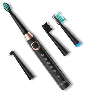 Gloridea Sonic Electric Toothbrush, Rechargeable Up to 30 Days Battery Life, 5 Modes, Smart Timer, Waterproof, 3 Brush Heads and 1 Interdental Brush Head